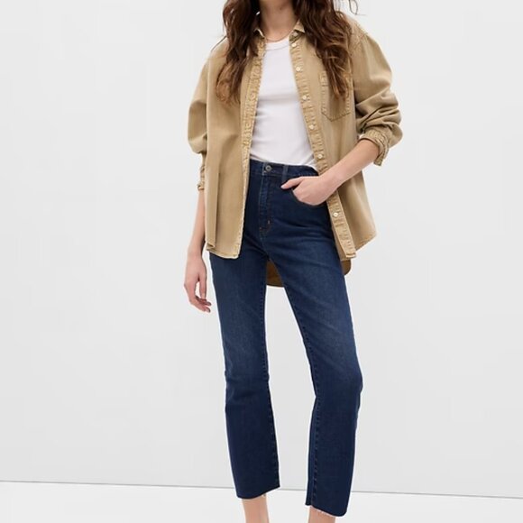 Never worn Dark blue denim Gap High Rise Kick Fit Jeans in Tall size 27 - Picture 2 of 5